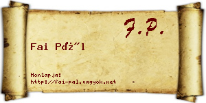 Fai Pál névjegykártya